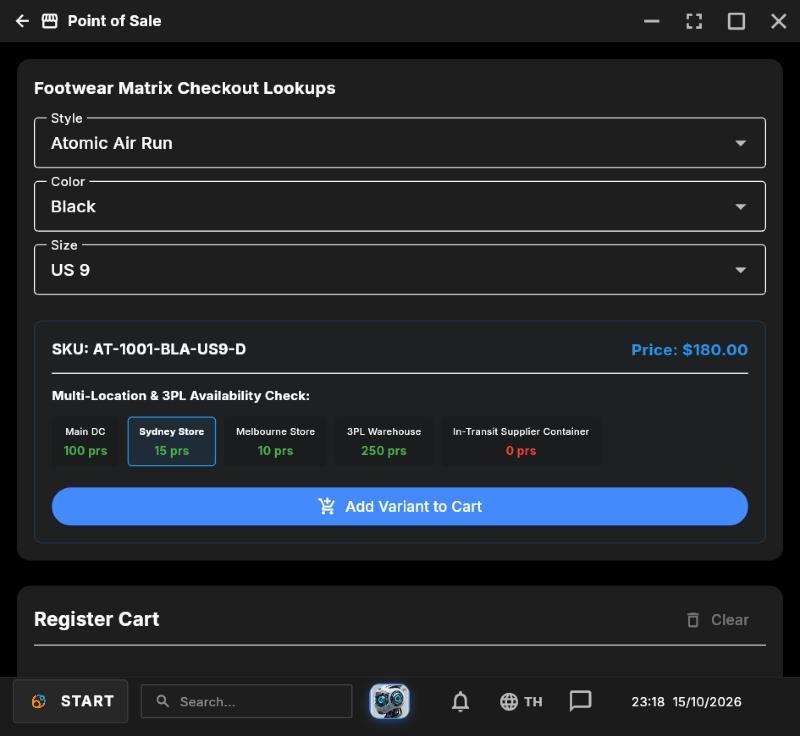 Real Pobpa X-one screen: Sell in store, see stock in every branch